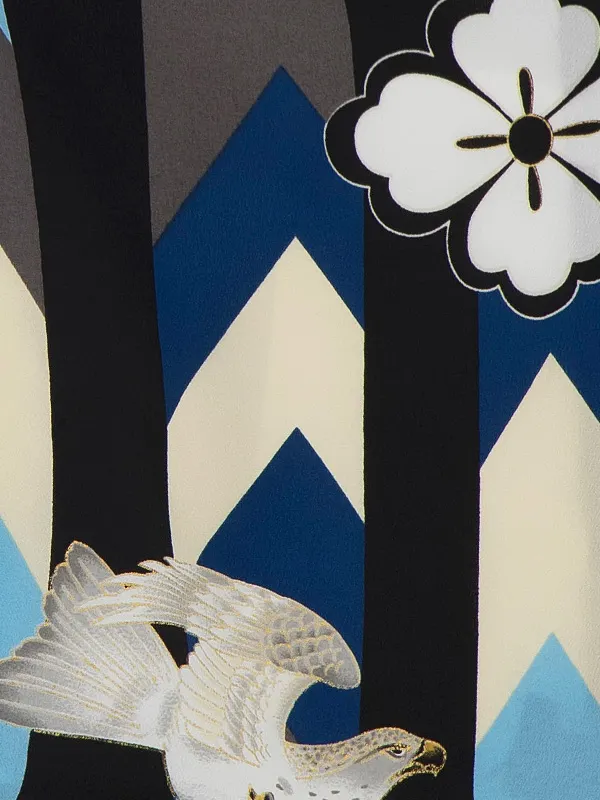 七五三(3歳男児被布)A063 水色松×紺矢羽根ストライプ鷹