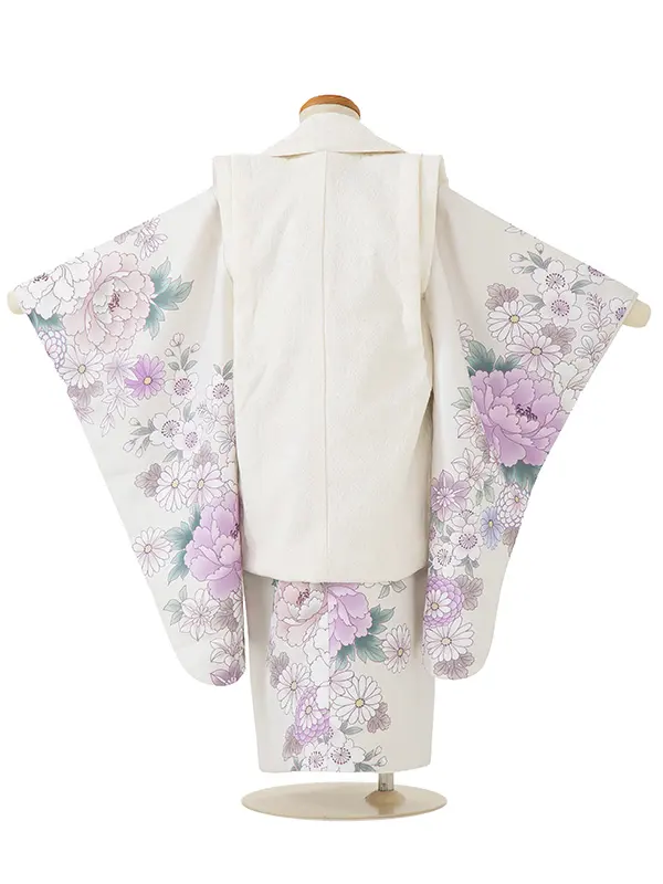 七五三(3歳女児被布)A084 白ぼたん×白花づくし