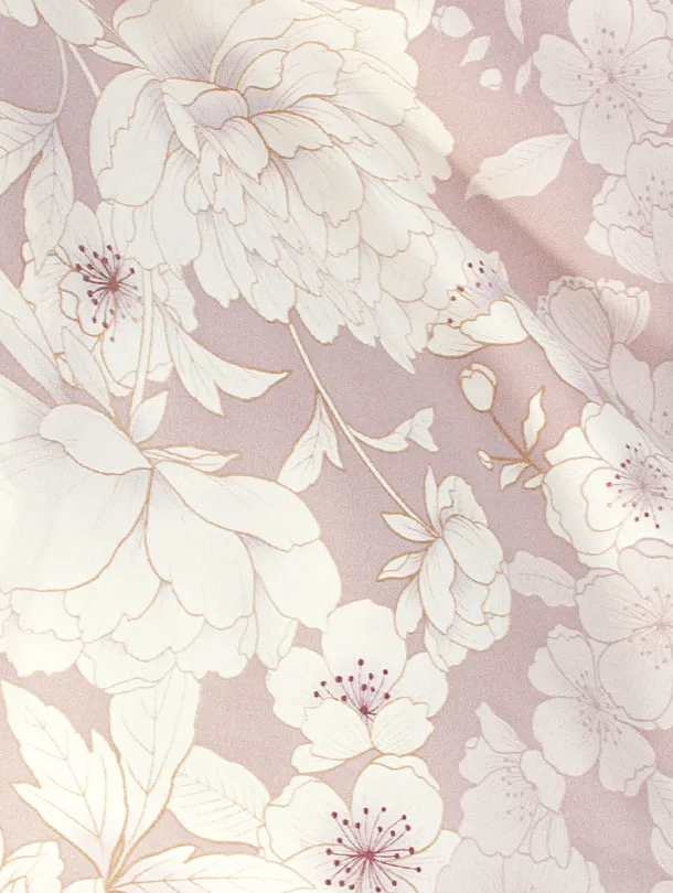 卒業式袴 D0053 オールドローズ 牡丹 百華×ブラウンぼかし袴