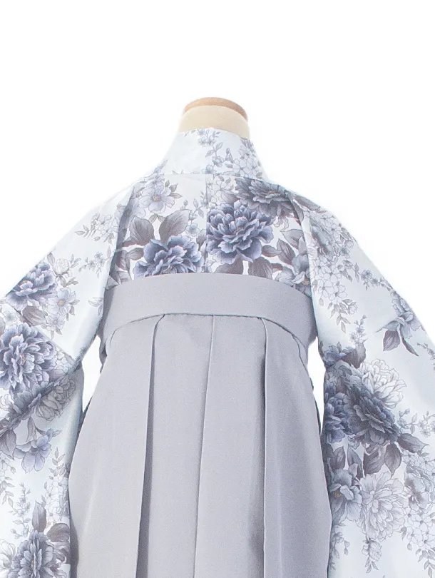 卒業式袴 D0066 薄水グレーダリア×パープルグレー