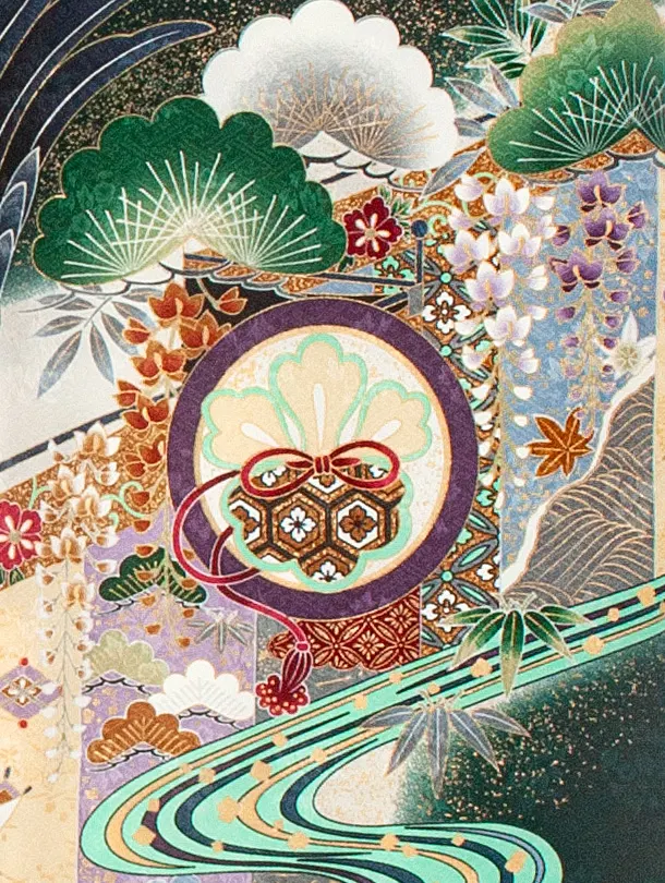 男児産着 お宮参り0008  鷹濃緑 刺繍