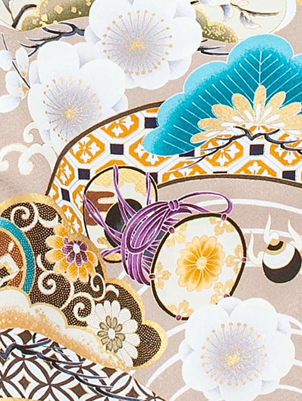 男児産着 お宮参りD0071 兜 ベージュ