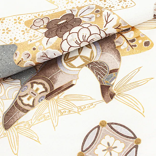 男児産着 お宮参りD0098 白 鷹兜 貝合わせ