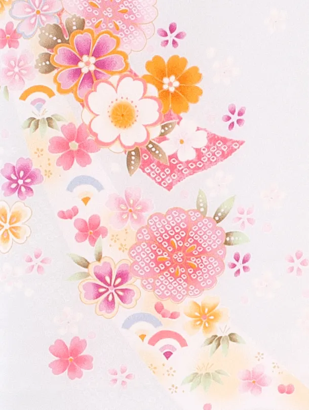 女児産着 お宮参りD0094 月白色 のし 花 鞠 刺繍