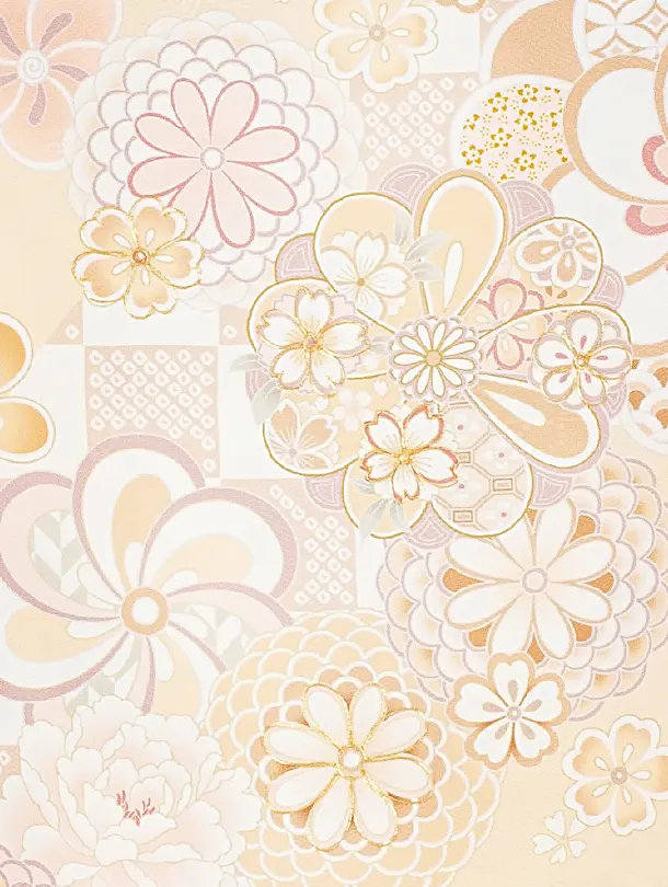 女児産着 お宮参りD0096 ペールオレンジ ねじり梅 ししゅう