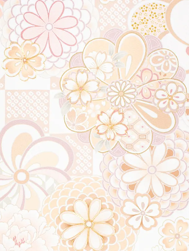 女児産着 お宮参りD0097 白 オレンジ ねじり梅