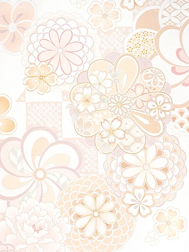 女児産着 お宮参りD0101 単衣 白 オレンジ ねじり梅 桜ししゅう