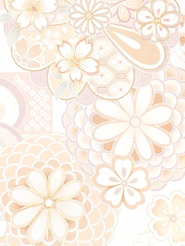 女児産着 お宮参りD0101 単衣 白 オレンジ ねじり梅 桜ししゅう