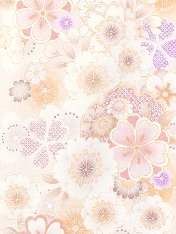 女児産着 お宮参りD0106 単衣 淡いピンクベージュ地紋 花と毬