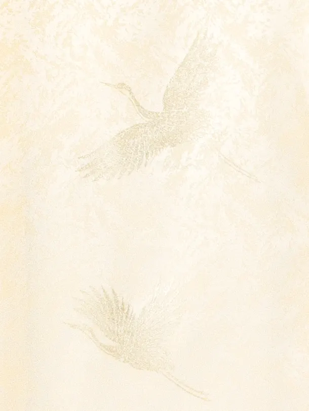 男児女児 産着 お宮参りD0121 薄クリーム 金鶴