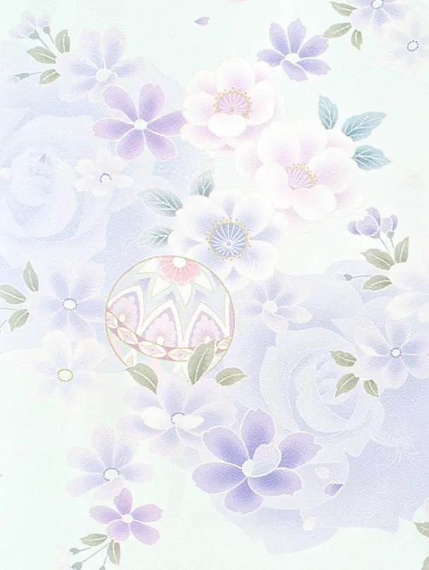 女児産着 お宮参りD0124 ミント 鞠 牡丹