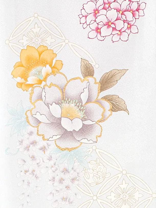 女児産着 お宮参りD0129 月白色 牡丹 藤鞠 ししゅう