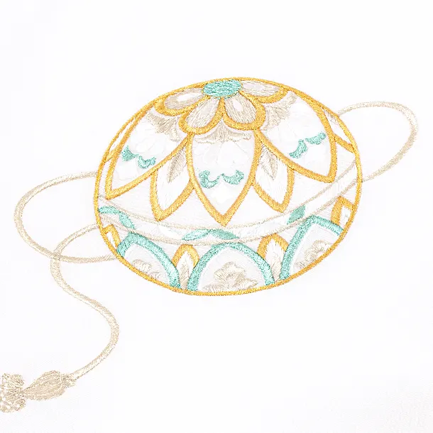 女児産着 お宮参りD0132 白 桜束ねのし 金銀 色ししゅう