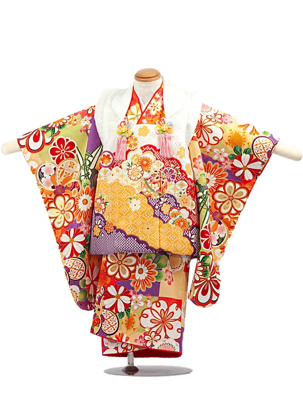 3歳女児被布　D3067 花づくし
