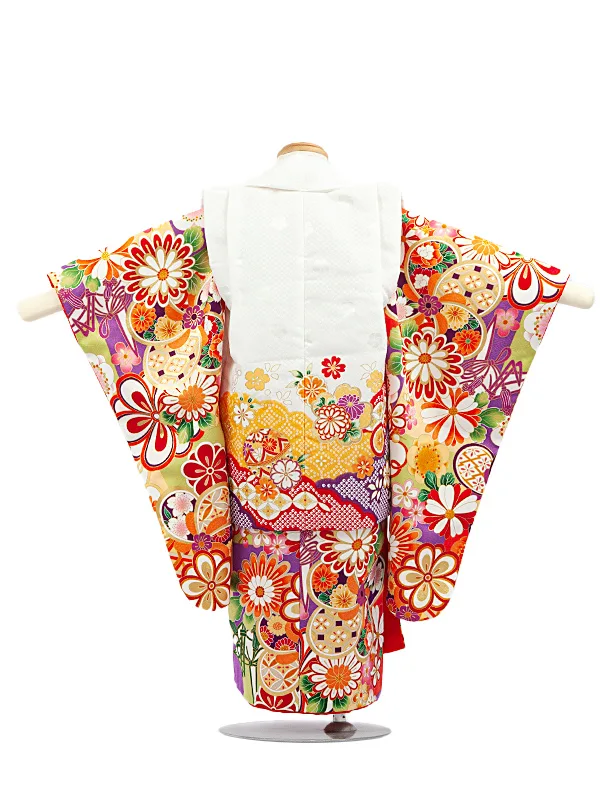 3歳女児被布　D3067 花づくし