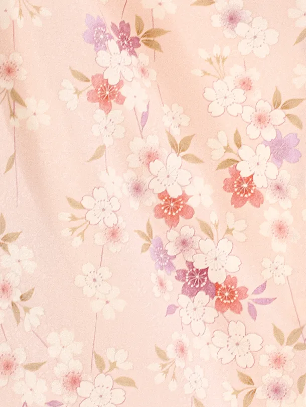 3歳女児被布 D3113 白×ピンク 桜 鞠 ししゅう