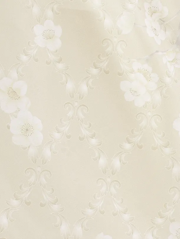 3歳女児被布 D3145 KAGURA オフホワイト 小花×ベージュ 月花