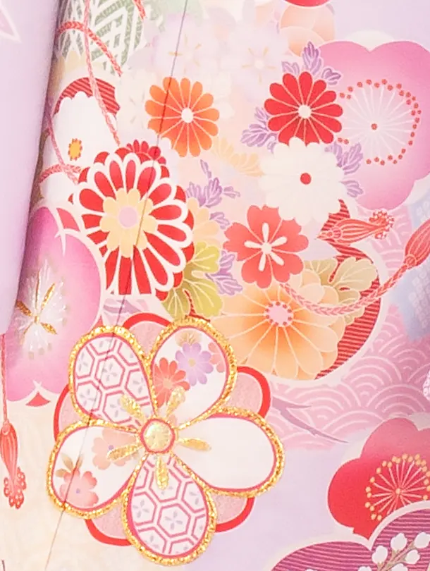 七五三レンタル(7歳女児結び帯) D7008 式部浪漫 藤色 梅がさね