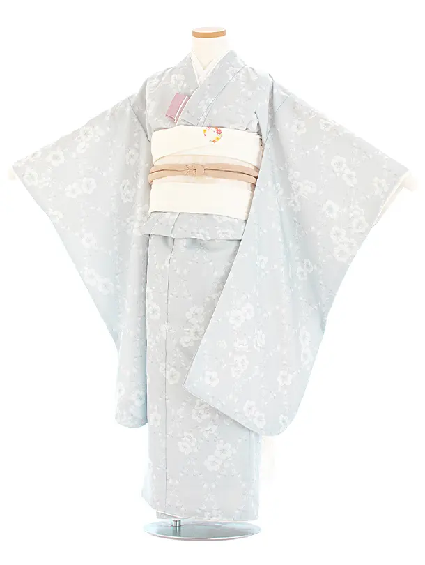 七五三レンタル(7歳女児結び帯) D7033 KAGURA 月花 ブルー