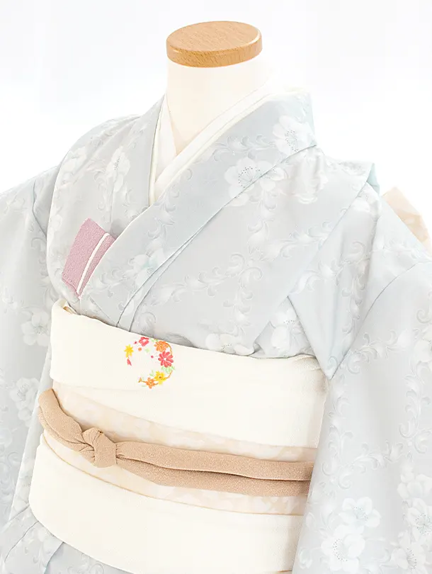 七五三レンタル(7歳女児結び帯) D7033 KAGURA 月花 ブルー