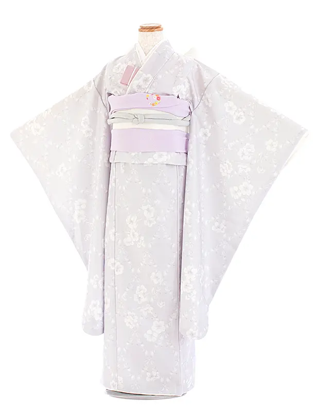 七五三レンタル(7歳女児結び帯) D7034 KAGURA 月花 パープル