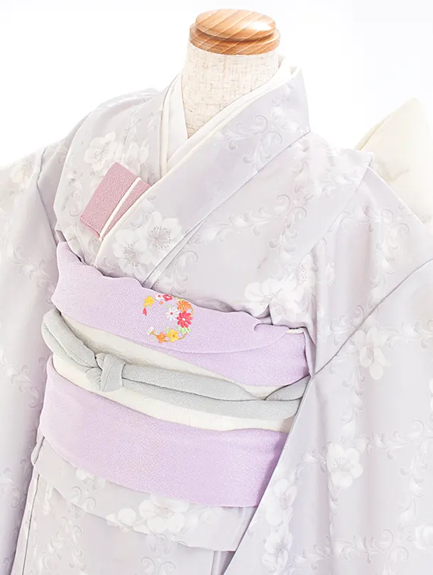 七五三レンタル(7歳女児結び帯) D7034 KAGURA 月花 パープル