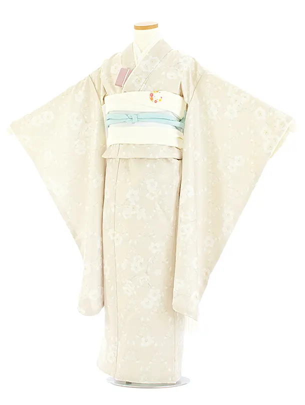 七五三レンタル(7歳女児結び帯) D7035 KAGURA 月花 ベージュ