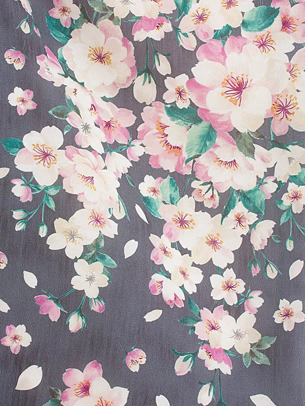 七五三レンタル(7歳女児結び帯) D7071 JILL STUART グレー 桜