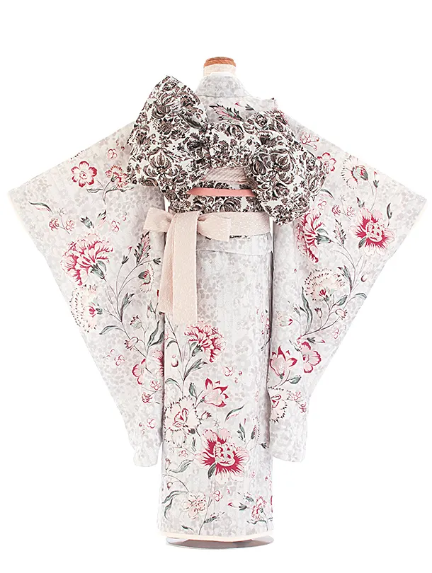 七五三レンタル(7歳女児結び帯) D7084 JILL STUART 薄グレー