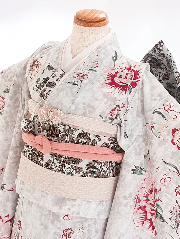 七五三レンタル(7歳女児結び帯) D7084 JILL STUART 薄グレー