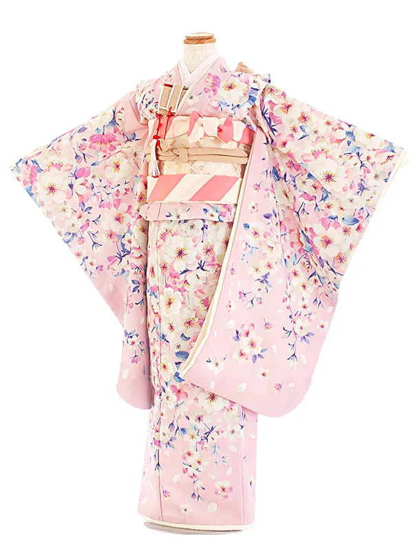 七五三レンタル(7歳女児結び帯) D7115 JILL STUART ピンク 桜