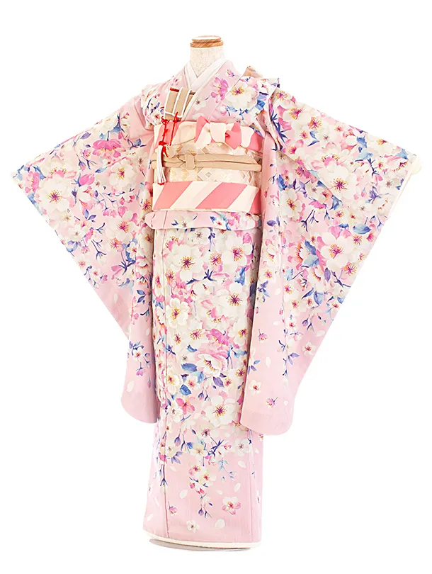 七五三レンタル(7歳女児結び帯) D7115 JILL STUART ピンク 桜
