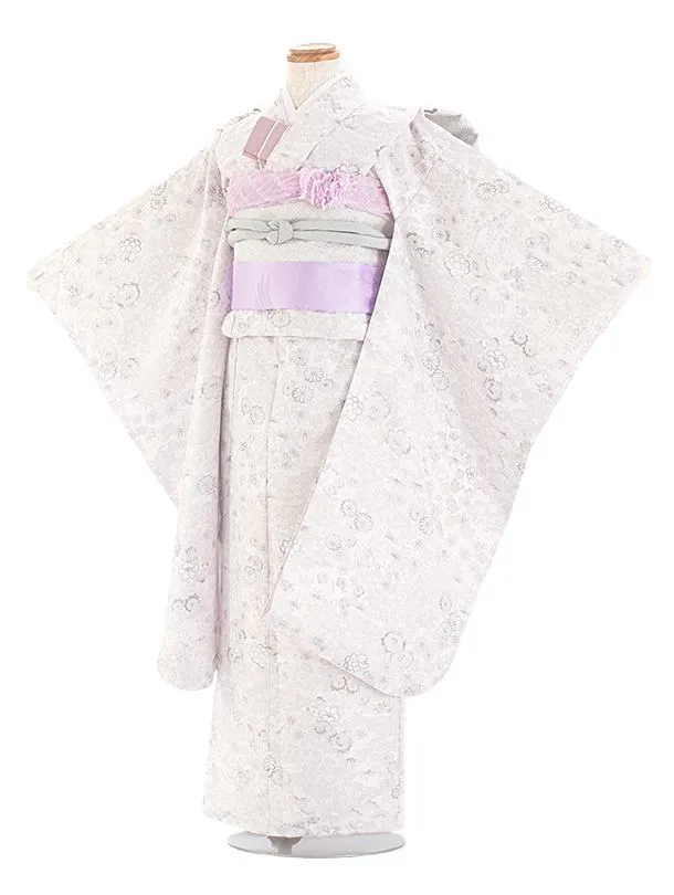 七五三レンタル(7歳女児結び帯) D7117 薄パープル 小花