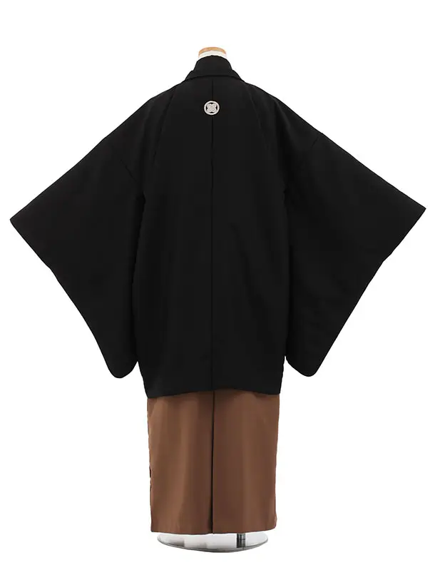 小学生男児 D0049 黒紋付×ブラウン