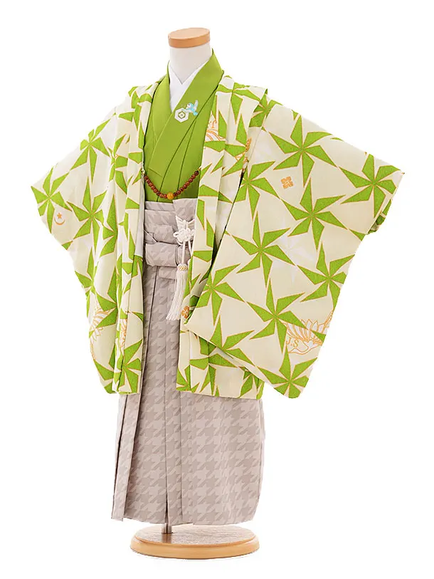 ジャパンスタイル 3歳(羽織袴)黄緑 七五三
