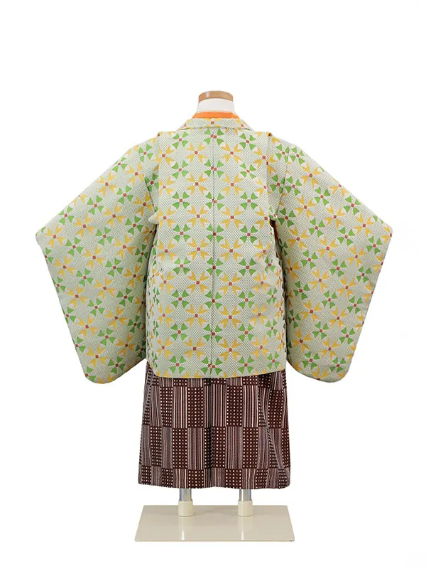 3歳(羽織袴)黄緑 七五三