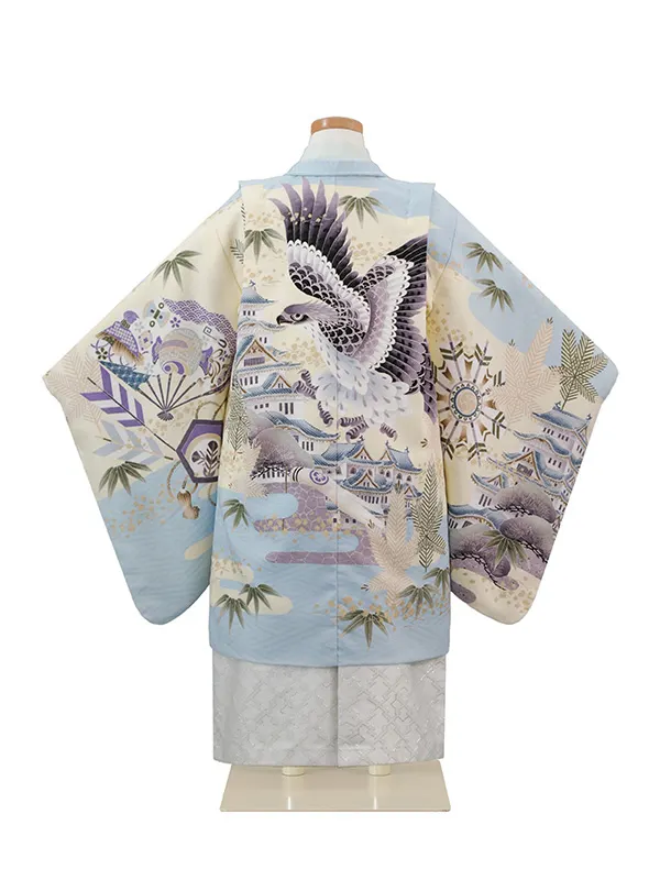 乙葉 5歳(羽織袴)水色 七五三