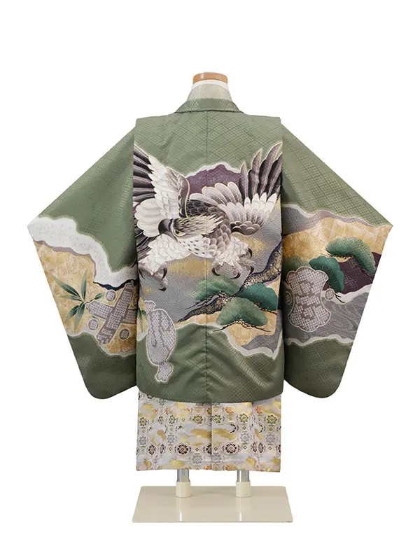 3歳(羽織袴)緑 七五三