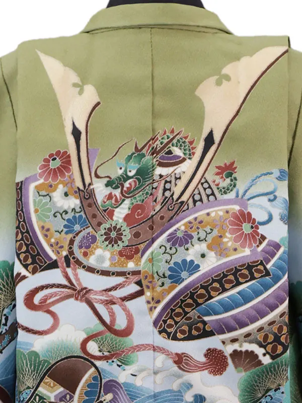 3歳(羽織袴)黄緑 七五三