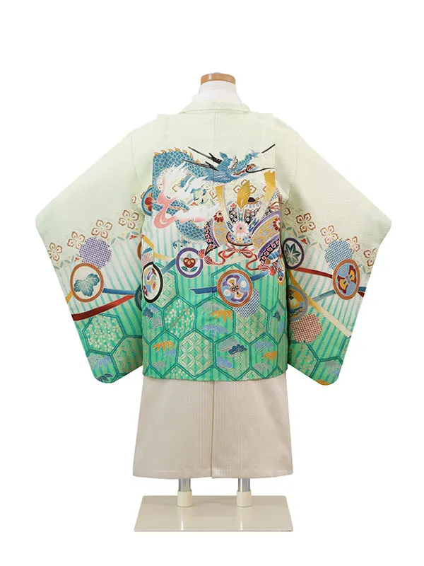 3歳(羽織袴)黄緑 七五三