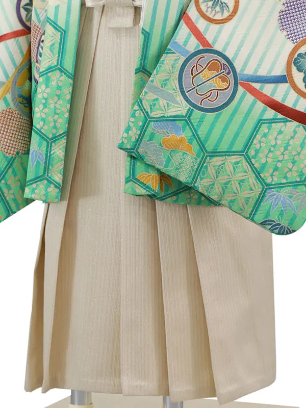 3歳(羽織袴)黄緑 七五三