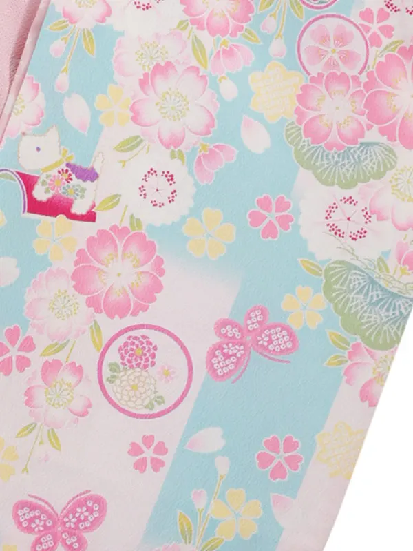 pomponette 3歳(被布)水色 七五三