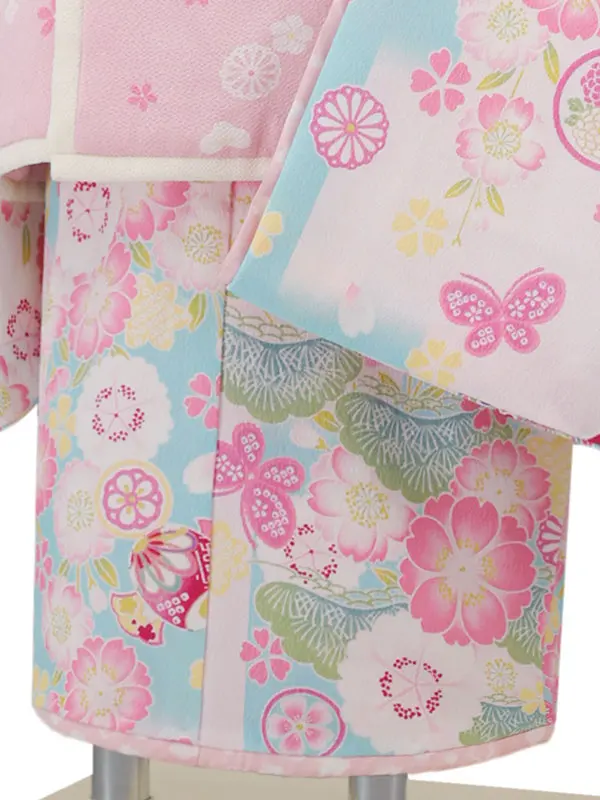 pomponette 3歳(被布)水色 七五三