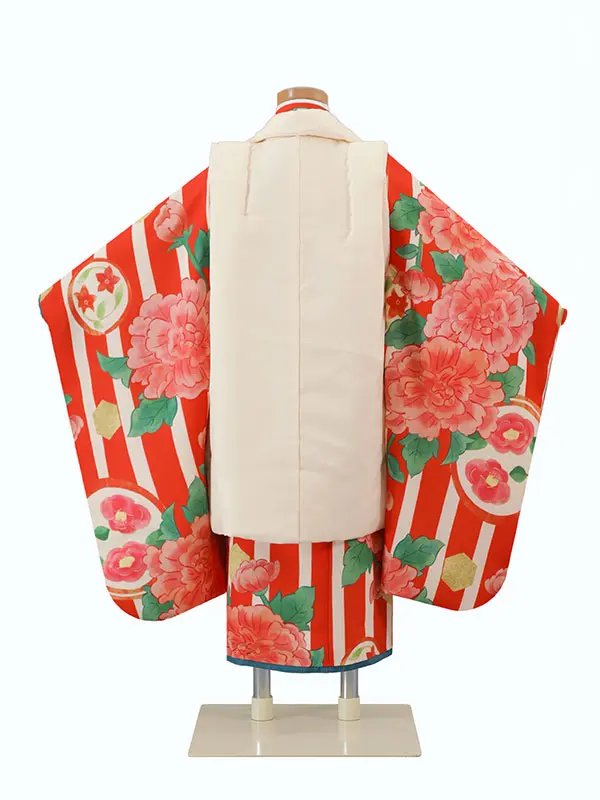 鶴千 3歳(被布)赤 七五三