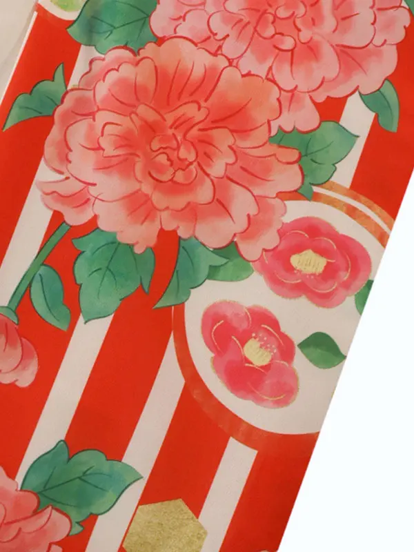 鶴千 3歳(被布)赤 七五三