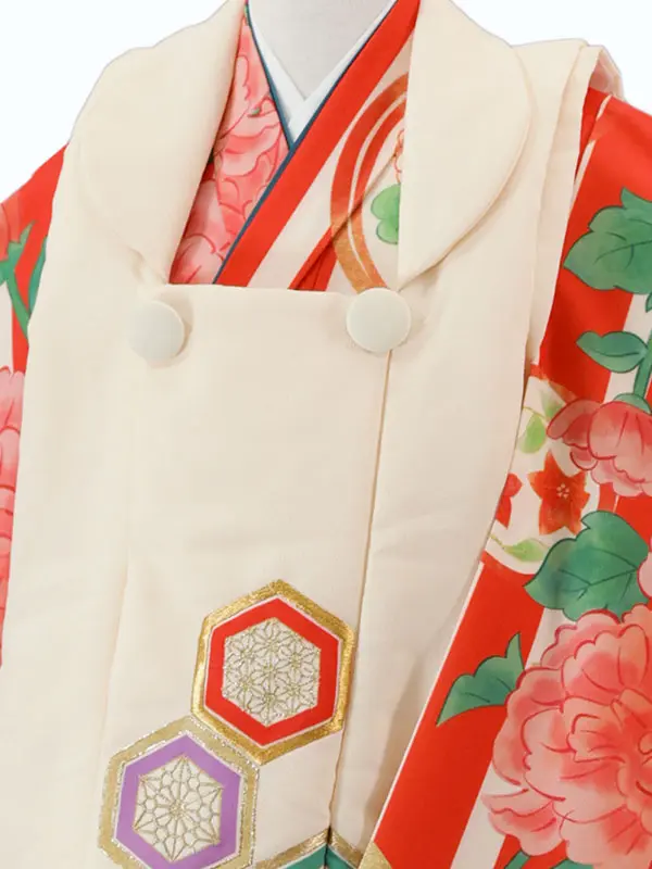 鶴千 3歳(被布)赤 七五三