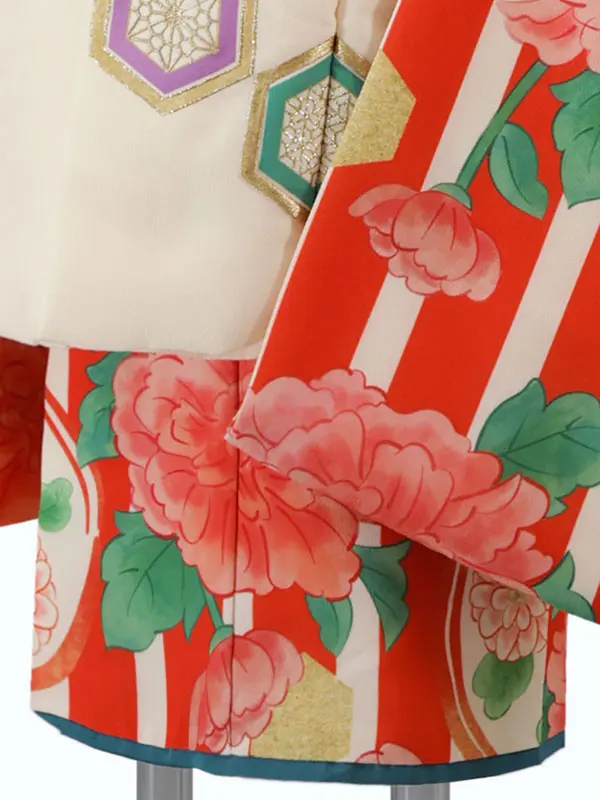 鶴千 3歳(被布)赤 七五三