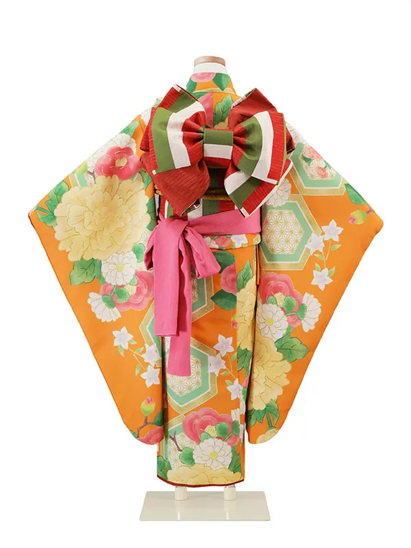 6歳(四つ身)ｵﾚﾝｼﾞ 七五三