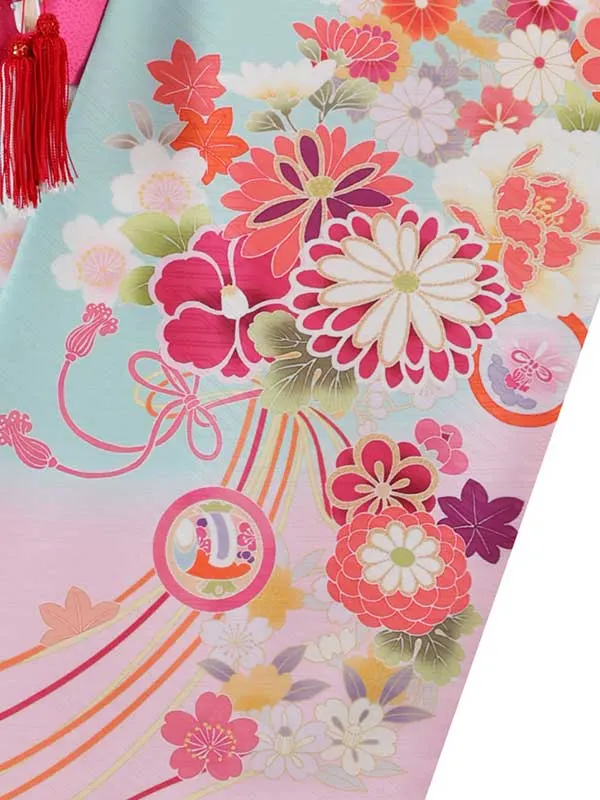 式部浪漫 6歳(四つ身)水色 七五三