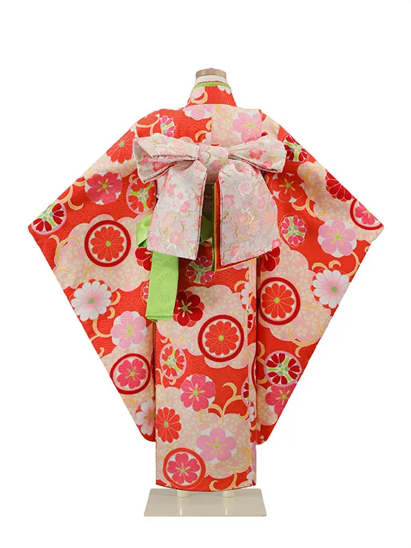 式部浪漫 7歳(四つ身)ｵﾚﾝｼﾞ 七五三